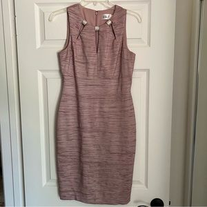 Eliza J Blush Pink Dress with jewel detail, blush pink  with nude cream lining